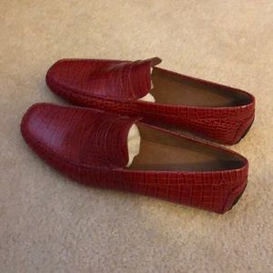 Donald J Pliner - Red Crocco Print Leather Loafer